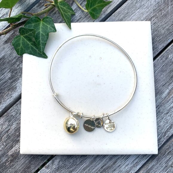 Alex and Ani – March Birthstone Bangle (Aquamarine) – Shiny Silver Finish - Picture 2 of 2